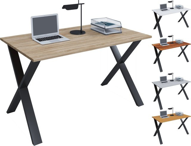 VCM Schreibtisch Lona U aus Holz und Metall mit Metallfüßen, H x B x T: 76 x 80 x 50 cm - Bild 1