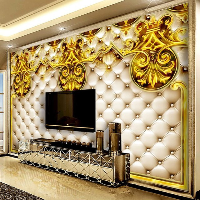 3D Wandbild Tapete von jiadou im europäischen Stil mit Blumenmuster in Multicolour für dein Wohnzimmer oder als TV-Hintergrund - Bild 1