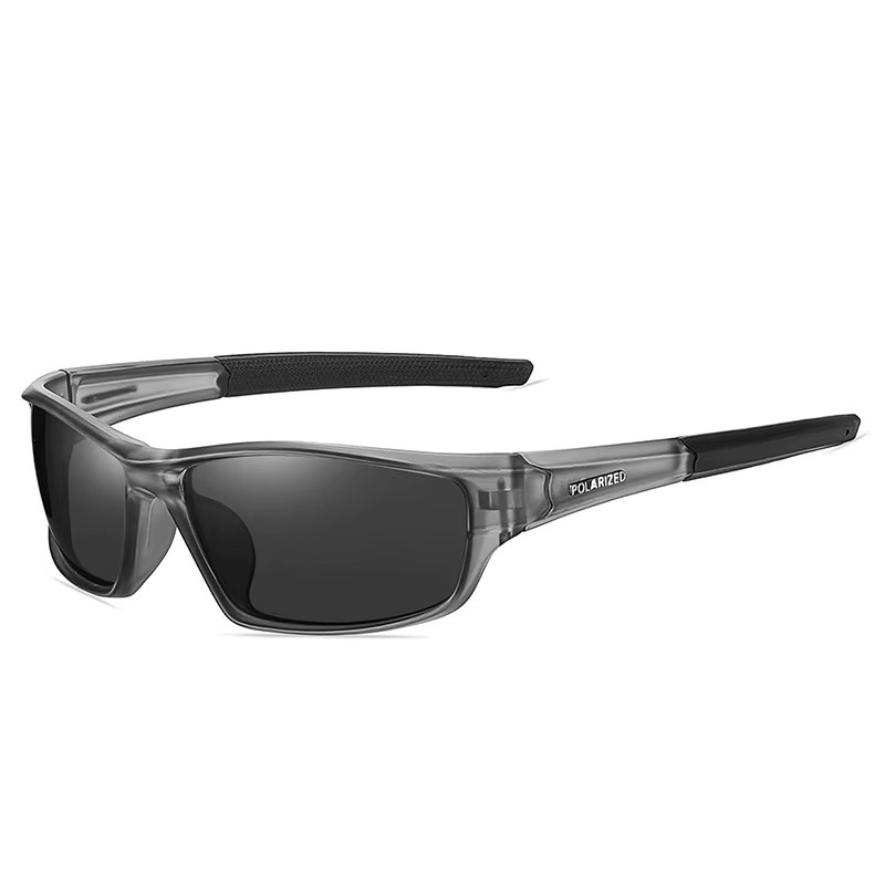 VCKA Sonnenbrille, Unisex, Vollrand, rechteckig, Kunststoff, grau, polarisiert - Bild 1