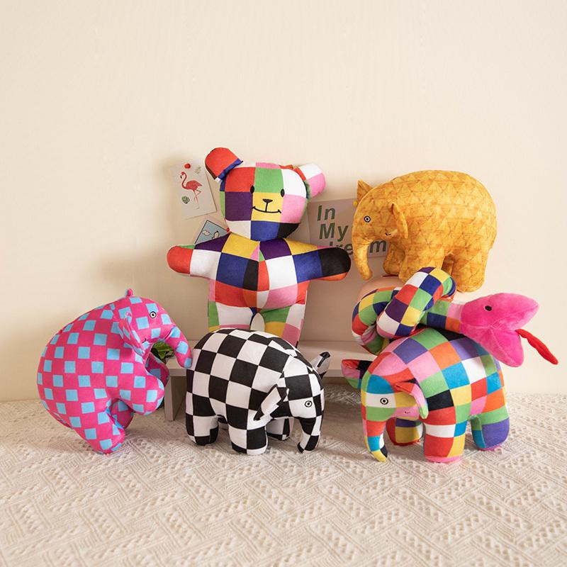 Bai Fen Bai Elefant Figur Plüschtier Stofftier Puppe Bunt / Mehrfarbig - Bild 1