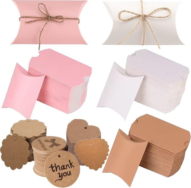 20 Stück TMZ Mini Candy Box aus Papier in Kissenform für Hochzeiten und Partys - Bild 1