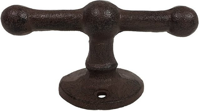 Belegklampe T-Form Nostalgie aus Gusseisen in Antik-Braun, Höhe: 10 cm - Bild 1