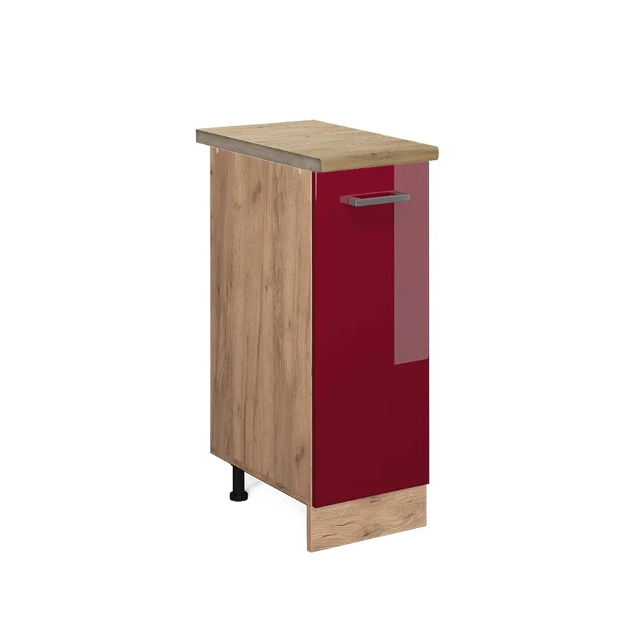 Vicco Apothekerschrank R-Line Bordeaux Hochglanz Goldkraft Eiche B: 30 cm, H: 81,6 cm, T: 19,73 cm - Bild 2
