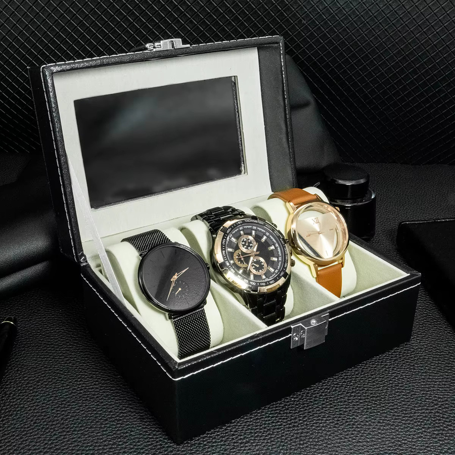 CAOWTAN Uhrenbox PU-Leder, Schwarz, Herren - Bild 5