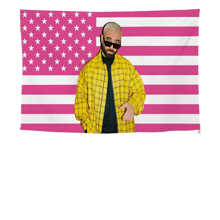 Omar Adam Amerikanische Flagge Wandteppich mit Sternen und Streifen in Pink, B/H: 60 x 40 cm - Bild 2