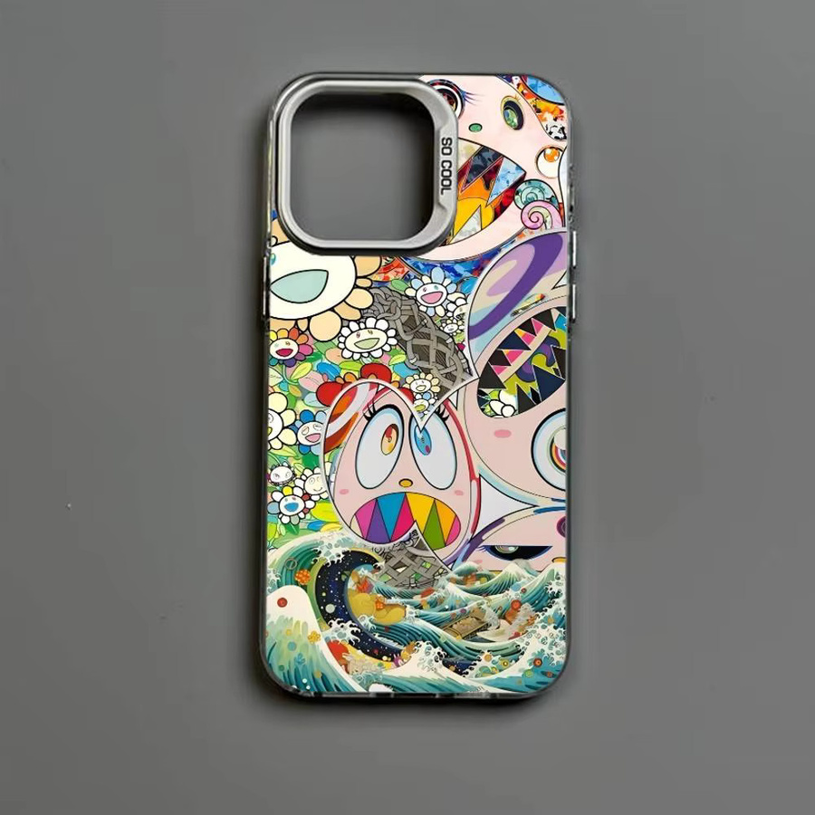 T-Takashi M-Murakami Sunflower Serie Handyhülle für iPhone 17 16 15 14 13 12 11 Pro Max Plus in Bunt und Silber - Bild 5