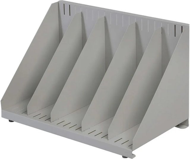 PROREGAL Sortierregal aus Metall mit 4 Trennwänden in Grau, H x B x T: 24,6 x 38,2 x 23 cm - Bild 1