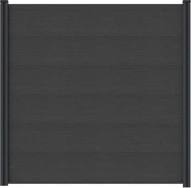 T&J Ideenwelt WPC-Steckzaunset Max-XL Coextrudiert Charcoal, Höhe: 175 cm, Breite: 172 cm - Bild 1