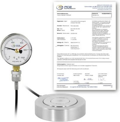 PCE Instruments Hydraulischer Kraftaufnehmer PCE-HFG 1K-E100-ICA in Silber aus Stahl mit Schleppzeiger - Bild 1