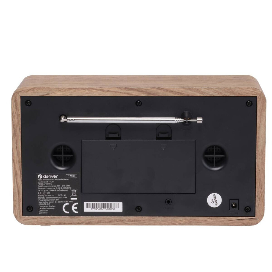 Denver DAB-18LW Retro Radio mit DAB+, Bluetooth und Wecker in Light Wood - Bild 2