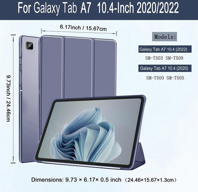 Magnetische Klapp-Smart-Hülle für Samsung Galaxy Tab A7 10.4 (T500/T503/T505/T507/T509) mit weicher TPU-Rückseite in Violett - Bild 1