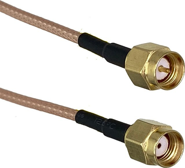SMA auf RP-SMA RF Jumper Pigtail Kabel RG316 mit goldfarbenen Steckern und Buchsen, gerade Ausführung - Bild 1