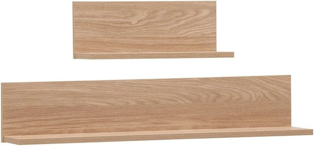 Schildmeyer Regal-Set Visby in Eiche Nachbildung mit Fischgrät-Dekor im Vintage-Look, 2er-Set, B: 120,8 cm, H: 15,7 cm, T: 17,3 cm - Bild 1
