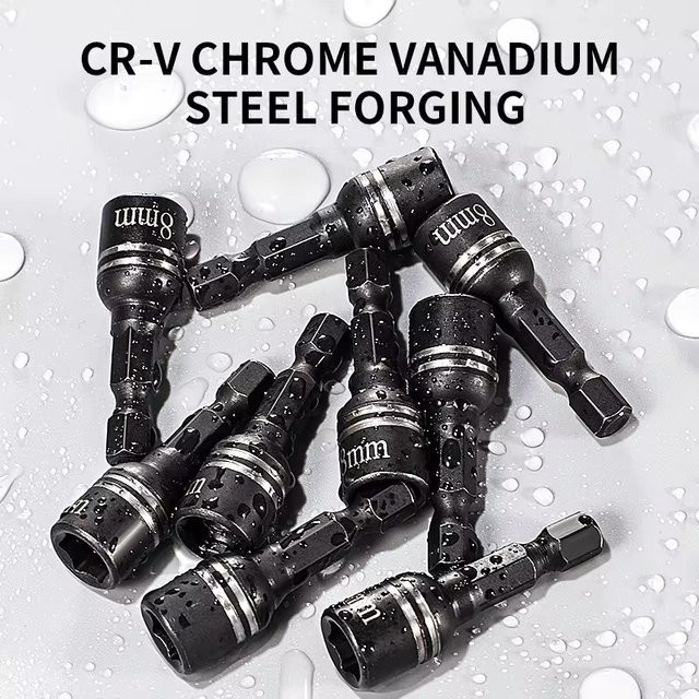 NIUXIANG Multifunktions-Reduzierhülse aus Chrom-Vanadium-Stahl für Drehmomentschlüssel und Ratsche, Tiefe: 8 mm, Farbe: Schwarz - Bild 1