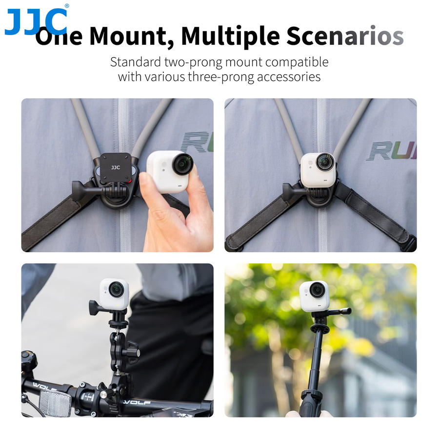 JJC Schnellmontage-Magnetfuß für Insta360 Go Ultra, Magnetischer Montageadapter und faltbare Lenkhalterung, Schwarz - Bild 5