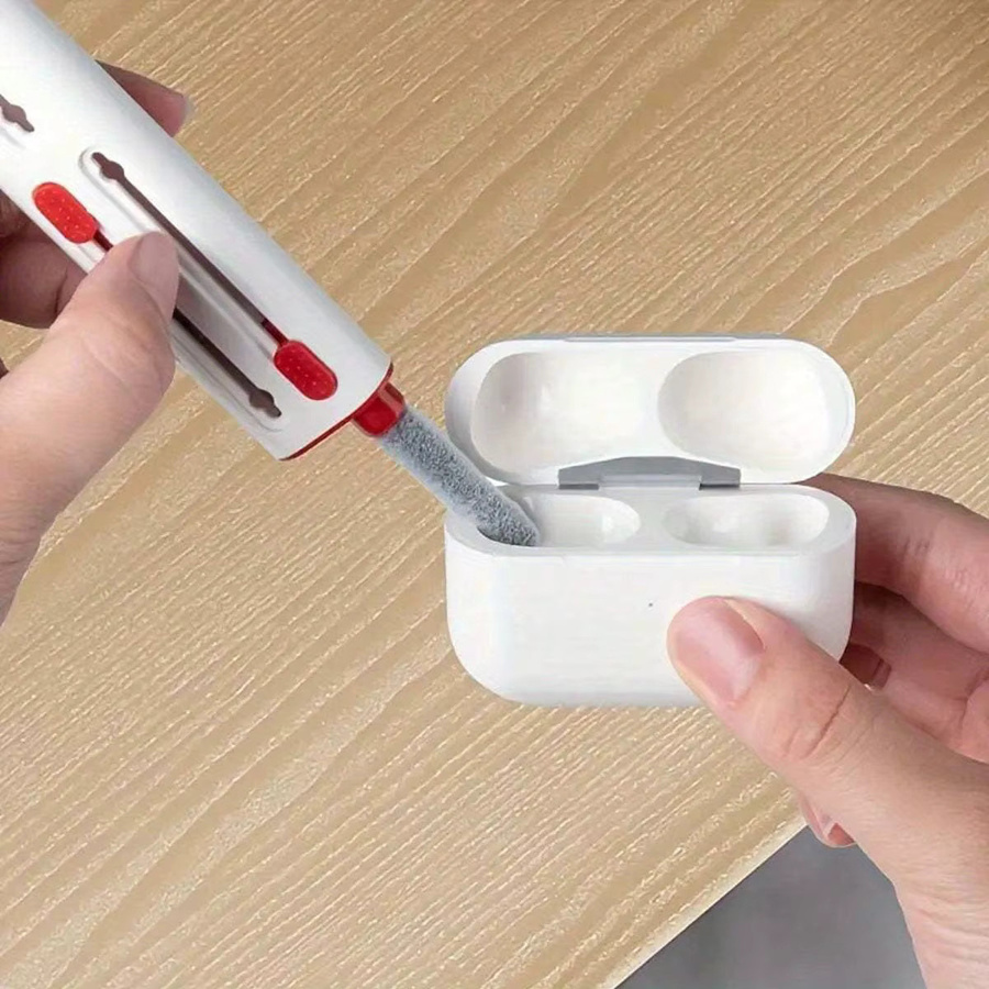 Reinigungsbürste für Computer-Tastatur und Kopfhörer aus Kunststoff in Weiß - Bild 4