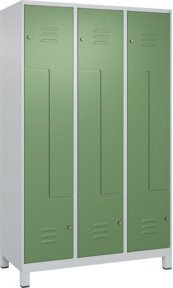 C+P Z-Spind Classic PLUS mit 6 Fächern, Füße, Zylinderschloss und Garderobenstange, B/T/H: 120 x 50 x 195 cm - Bild 1