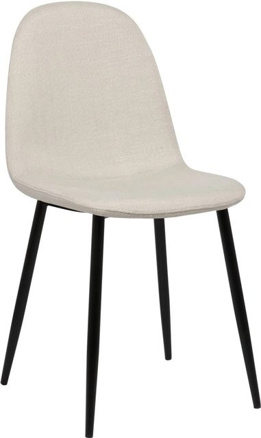 DELUKE Esszimmerstuhl MOVI in Creme, moderner Stoffstuhl mit Metallgestell, H: 88 cm, B: 44 cm, T: 51 cm - Bild 1