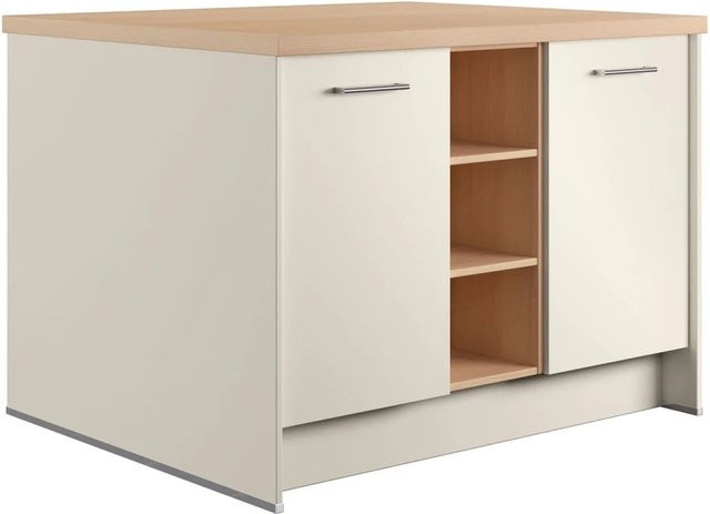 Kücheninsel Impuls Küchen IBZ4123I4 in Magnolienweiß mit modernem Design und Soft-Close-Türen, Breite: 123,4 cm - Bild 1