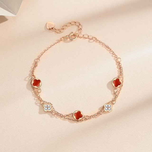 Lucky Star Jewelry Armband, 925 Silber, Achat, Zirkonia, Damen - Bild 1
