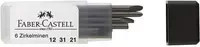 Faber-Castell Zirkelminen in Graphit und Schwarz, 6er Packung - Bild 1