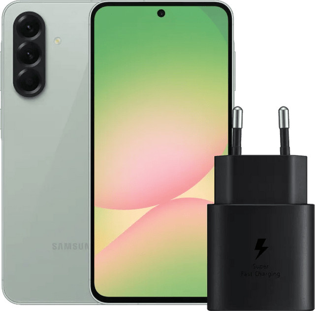 Samsung Galaxy A56 5G Smartphone 128GB Grün mit Samsung 25 Watt Ladegerät Schwarz - Bild 1