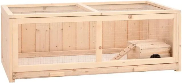 vidaXL Hamsterkäfig aus Kiefer Massivholz in Beige und Braun, B/T/H: 104 x 52 x 38 cm - Bild 1