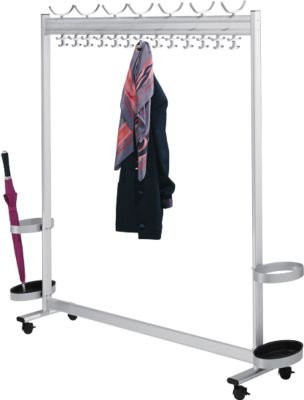 Garderobe multiline von Kerkmann in Silber mit 14 Hut- und 52 Mantelhaken, Breite: 140 cm - Bild 1