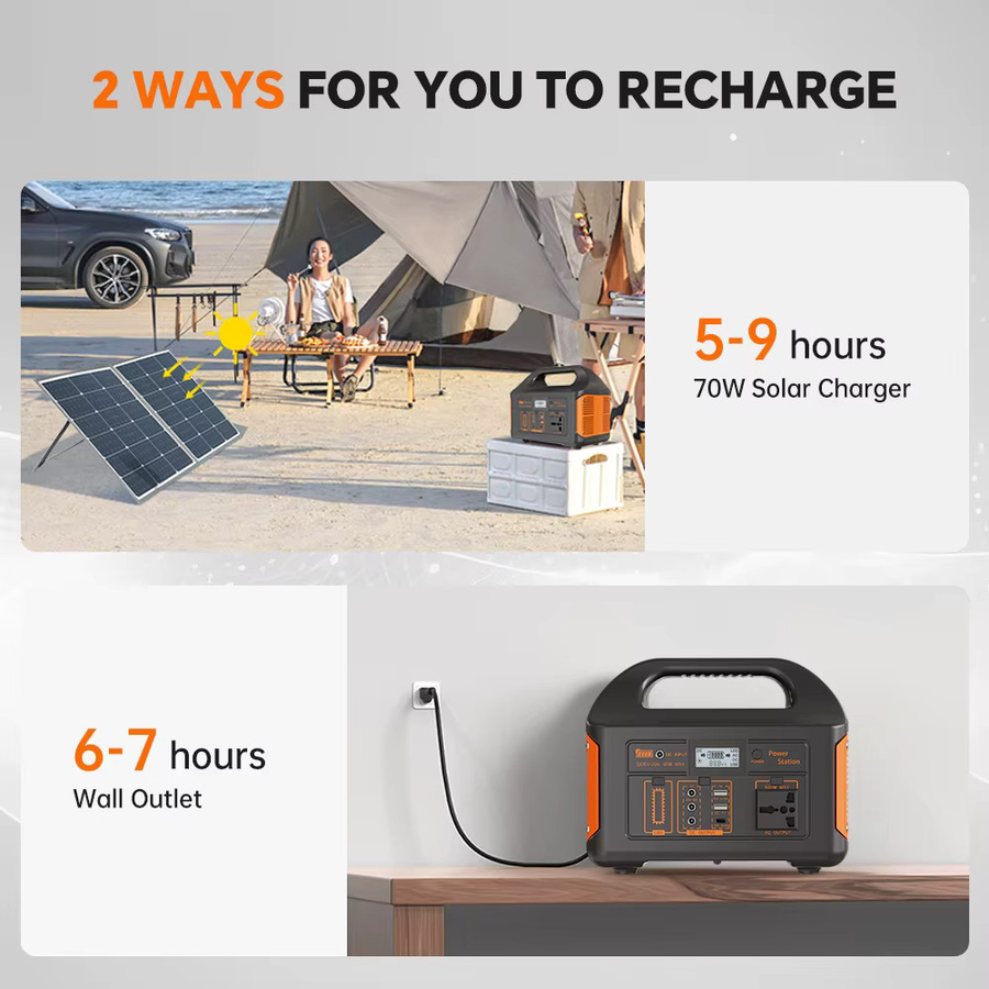 Gaiaray Tragbarer All-in-One-Solargenerator 500W mit 460Wh Lithium-Eisenphosphat-Batterie, mobile Stromversorgung mit USV-Funktion und 220V Anschluss für Camping und Haushalt - Bild 7