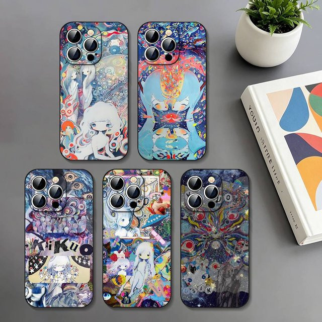 Art K-Kikuo Stoßfeste Handyhülle für Apple iPhone in Schwarz - Bild 1