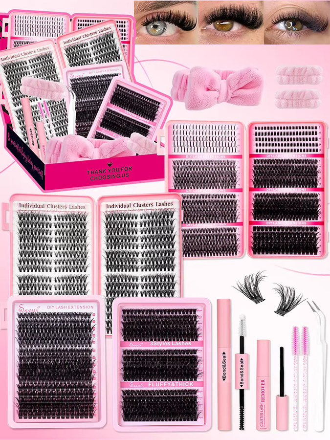 Seeui Wimpern-Cluster-Set, DIY-Wimpernverlängerungsset, Unisex - Bild 7