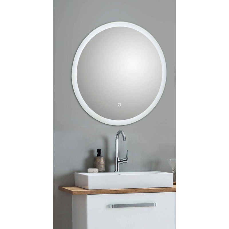 SCHILDMEYER Rundspiegel mit LED-Beleuchtung und Sensorschalter, silber, B/H/T: 60 x 60 x 3 cm - Bild 6