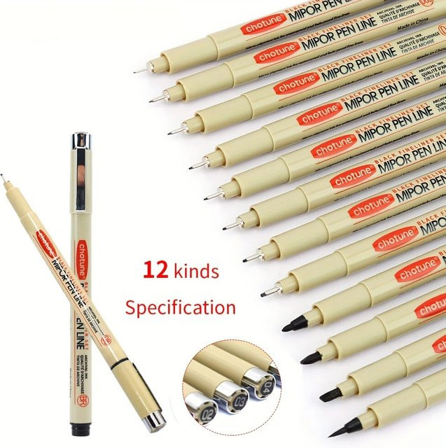 FineLine Stift-Set mit extrafeiner Spitze, wasserfeste Skizziermarker in Multicolour für Schule und Büro - Bild 1