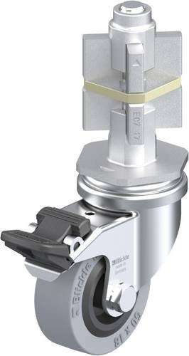 Blickle Lenkrolle LRA-VPA 50G-FI-E07 mit Feststeller, Rad-Durchmesser: 50 mm, Tragfähigkeit: 40 kg, Farbe: Grau/Schwarz/Silber - Bild 1