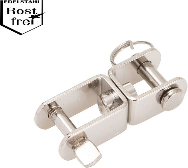 Conacord Wirbelschäkel mit Gabel aus rostfreiem V4A-Stahl in Silber, Länge: 55 mm - Bild 1