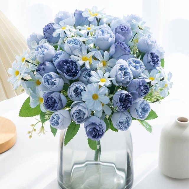 Künstliche Rosen von smr in Blau für Hochzeit und Dekoration - Bild 1