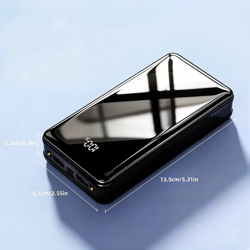 Hganus Tragbare Powerbank 24000mAh mit 22,5W Schnellladung und LED-Lampe, Externer Akku mit USB-C in Schwarz - Bild 8