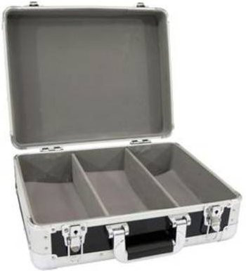 Omnitronic CD-Case ALU Case in Schwarz und Silber, B: 42,5 cm, T: 38 cm, H: 17,5 cm - Bild 1