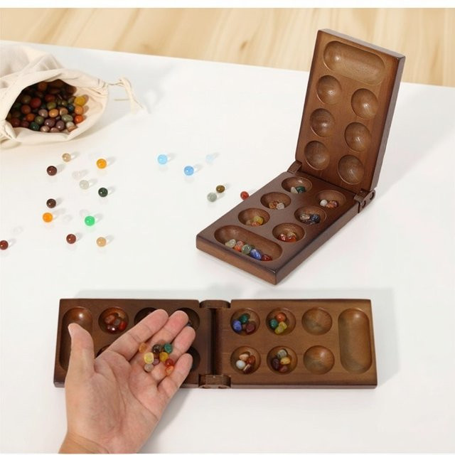 soulbao Mancala-afrikanisches Schachspiel, Brettspiel, Holz, Partyspiel - Bild 1