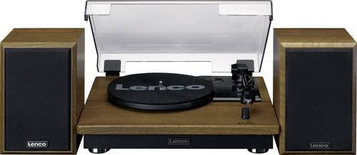 Lenco LS-100WD Bluetooth Plattenspieler mit Riemenantrieb in Schwarz und Braun - Bild 1
