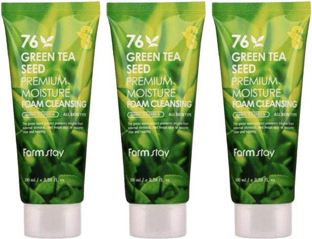 Farm Stay 76 Green Tea Seed Premium Moisture Foam Cleansing, 100 ml - Bild 1
