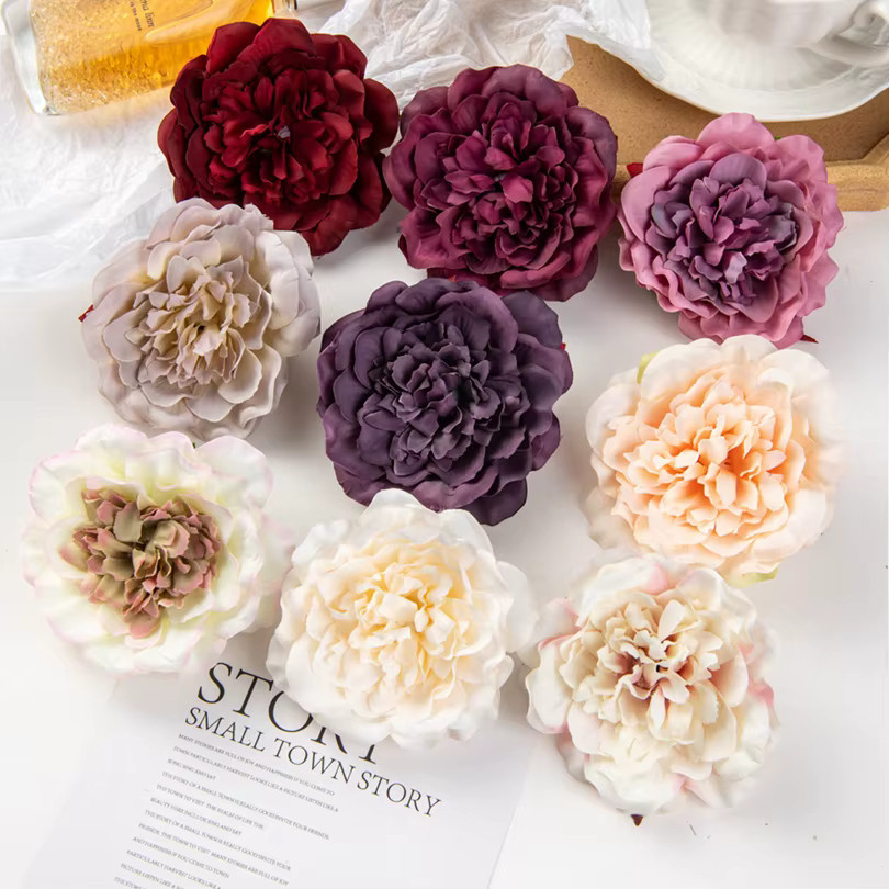 TTCY Künstliche Seidenblumen Dahlien und Pfingstrosen in Multicolour für Hochzeit und Dekoration - Bild 2