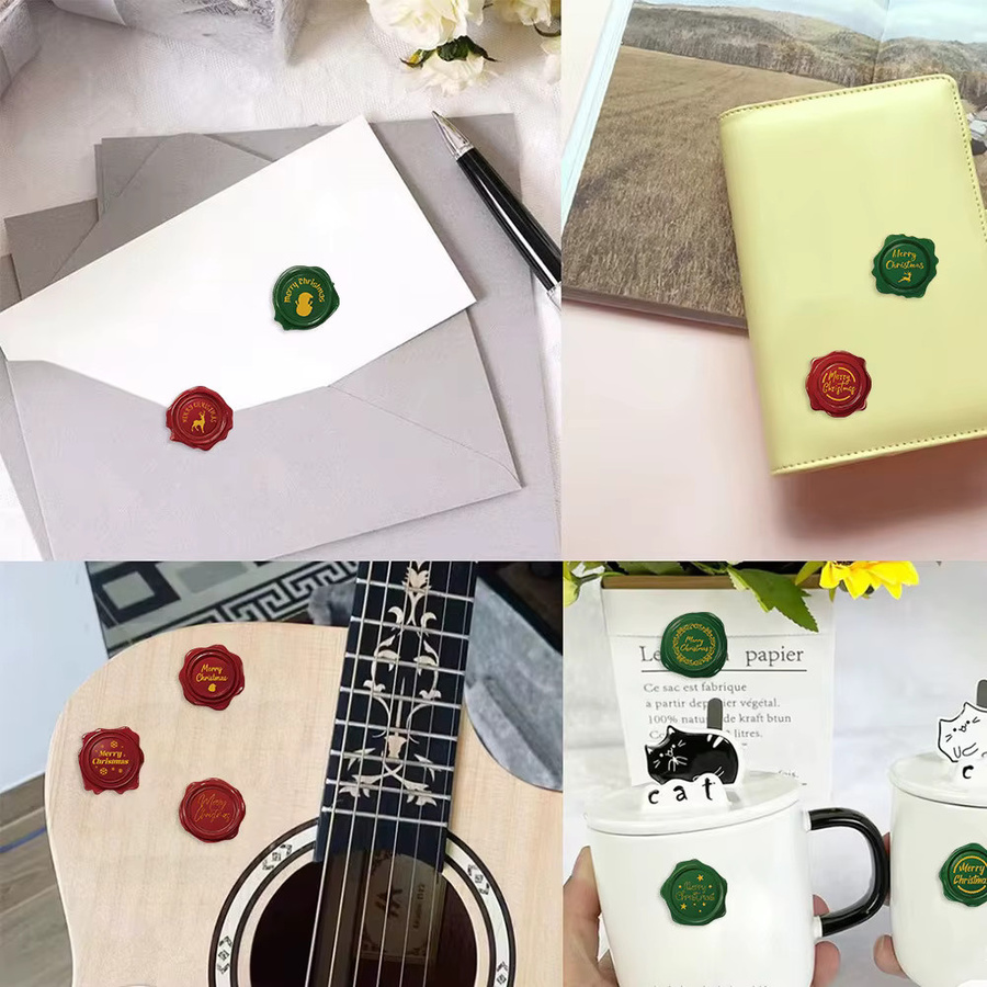 500 Stück Frohe Weihnachten Aufkleber von TYFYO, runde Weihnachtsanhänger in Multicolour, Durchmesser: 2,5 cm - Bild 4