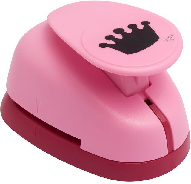 Efco Motivlocher Krone in Pink für Bastelarbeiten, 26 x 37 mm - Bild 1