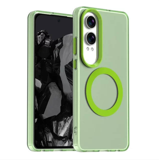 Magnetische Handyhülle für OnePlus Nord CE4 Lite in Schwarz und Grün mit mattem TPU-Finish und kabelloser Aufladung - Bild 1