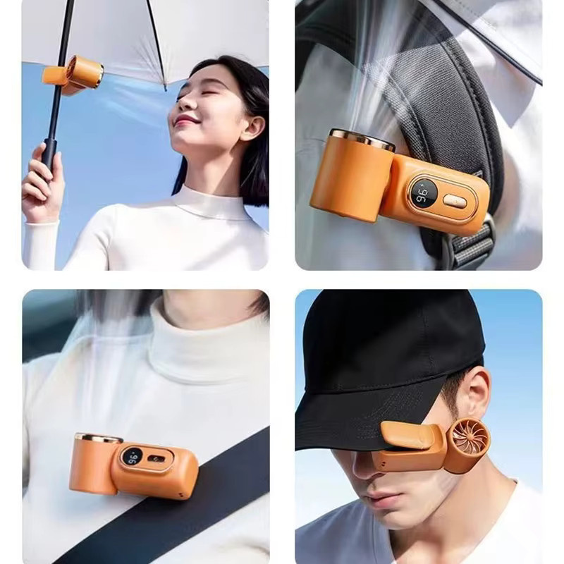 Lenovo Mini-Handventilator mit Kühlclip in Orange, wiederaufladbar - Bild 4