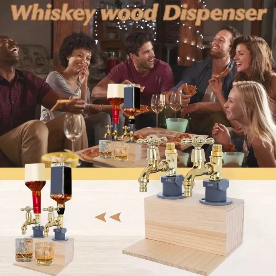 Untior Whisky Spender aus Holz mit Wasserhahn in Braun - Bild 4