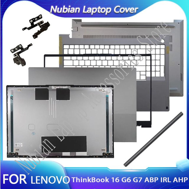 Lenovo ThinkBook 16 G6 G7 Ersatzteile Set: LCD-Rückabdeckung, Frontrahmen, Palmrest-Tastatur, Unterabdeckung und Scharnier in Silbergrau - Bild 1