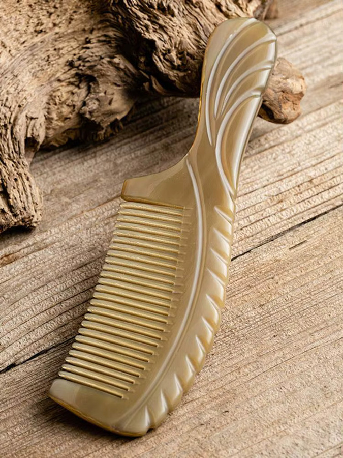 Feinzahniger Hornkamm, handgefertigt, poliert, antistatisch, Unisex - Bild 6
