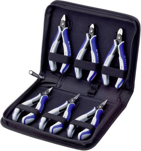 Knipex 6-teiliges Präzisions-Elektronik- und Feinmechanik-Zangen-Set 00 20 16 P - Bild 1